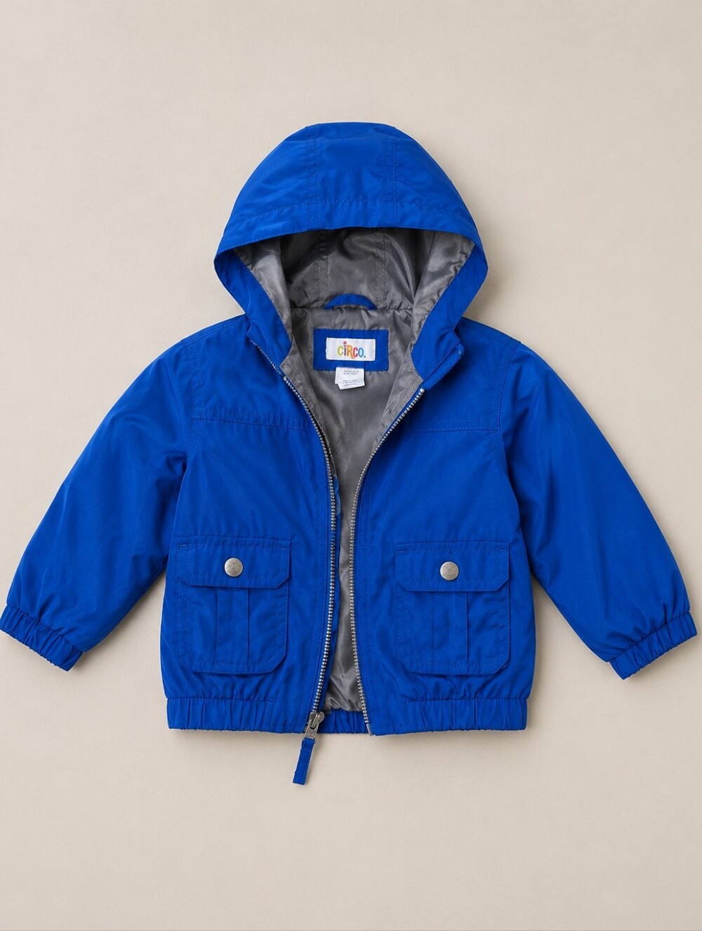 Circo Toddler Boys Blue Lightweight Hooded Windbreaker Jacket Size 12M Outerwear